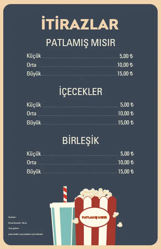 Film gecesi büfe posterleri modern-simple