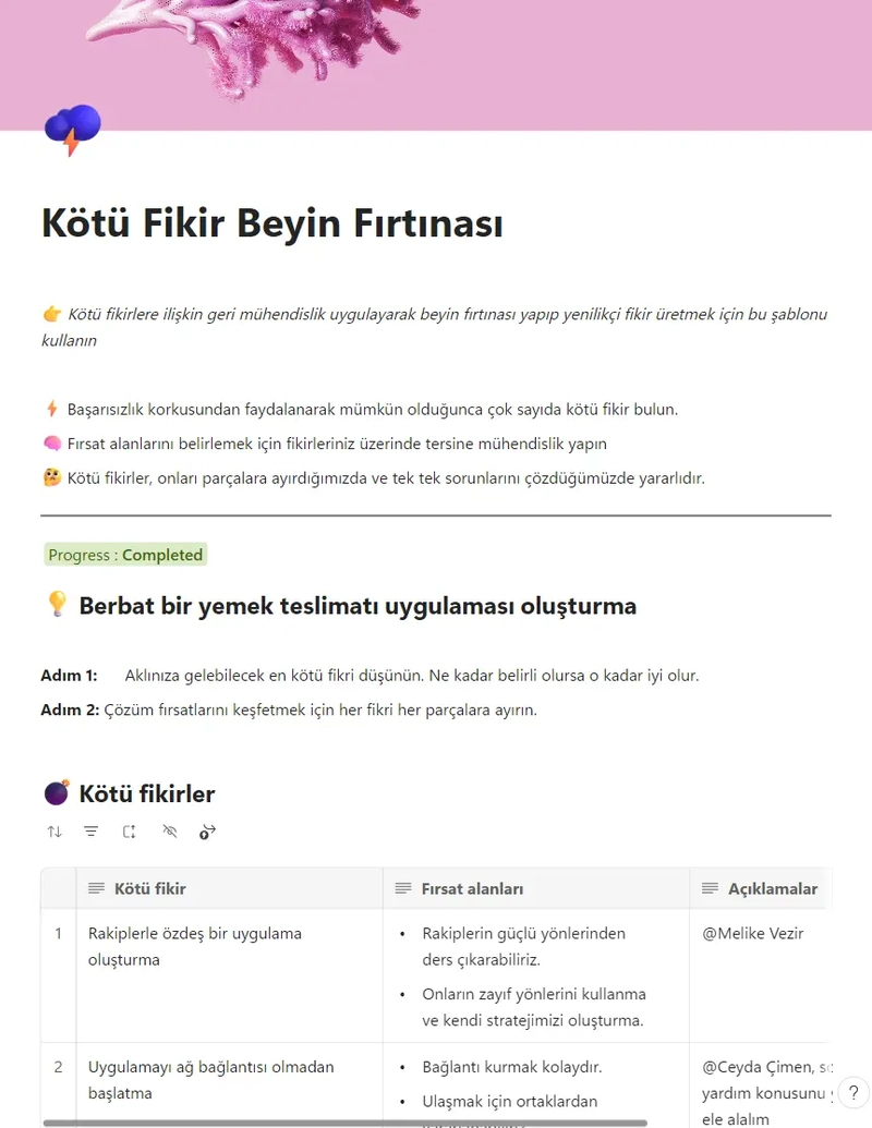 Kötü Fikir Beyin Fırtınası