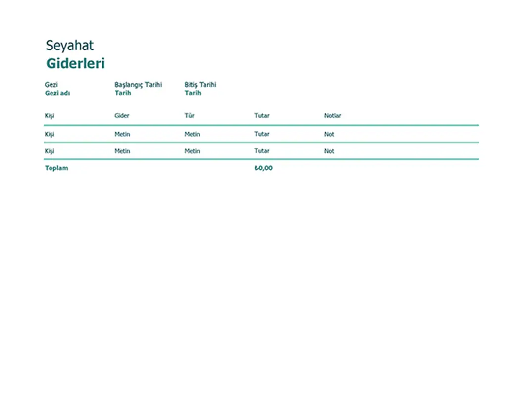 Gezi giderleri izleyicisi modern simple