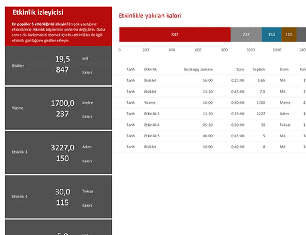 Etkinlik izleyicisi modern simple