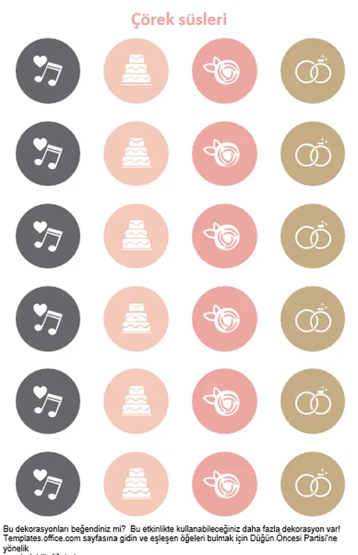 Evlilik hediye partisi mini kek süslemeleri