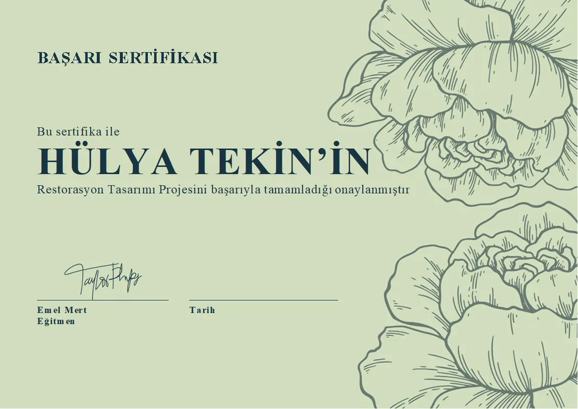 Başarı sertifikası vintage-botanical