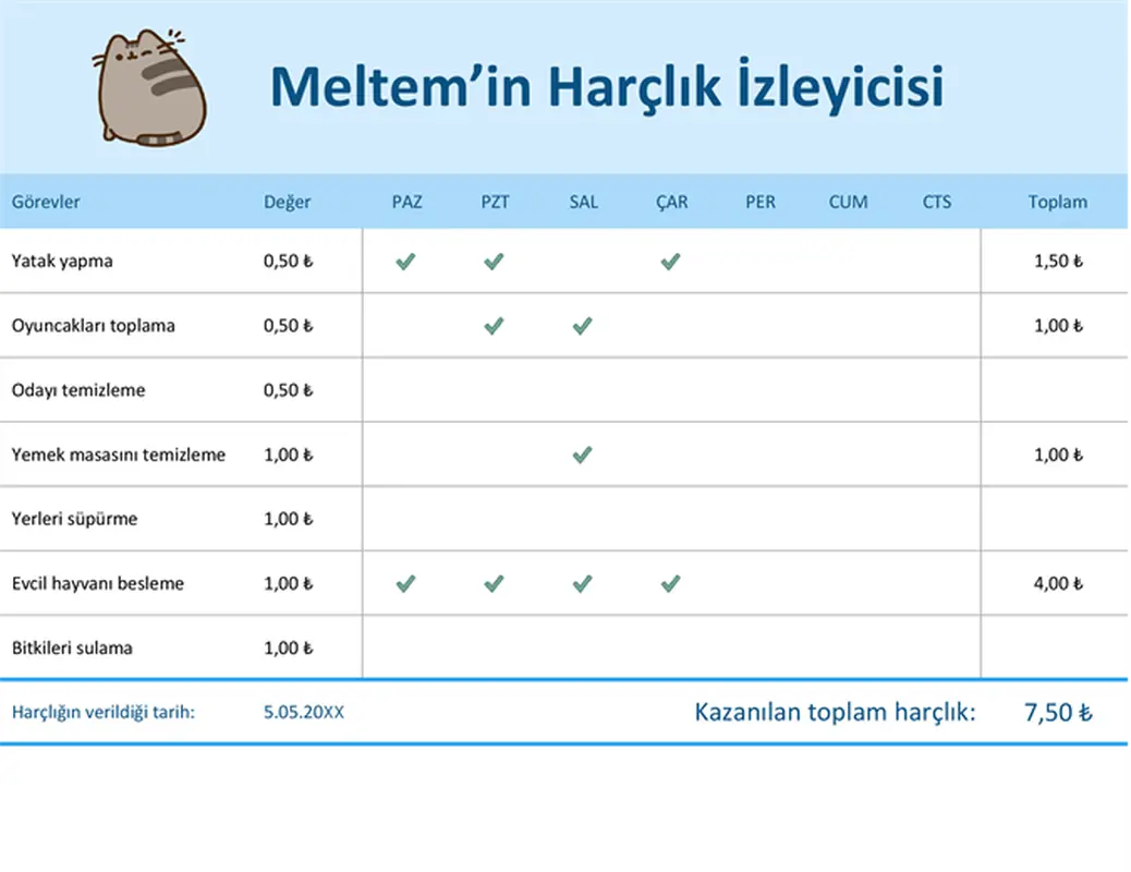Harçlık izleyici modern simple