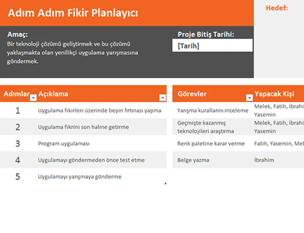 Fikir planlayıcısı modern simple
