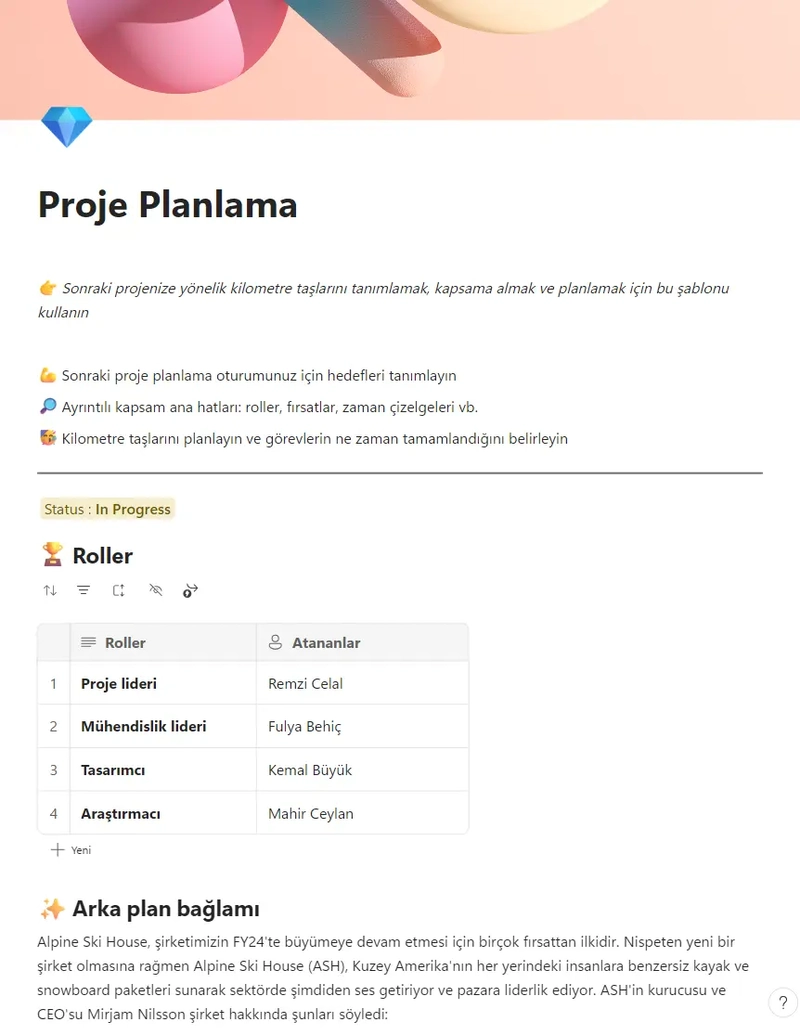 Proje Planlama