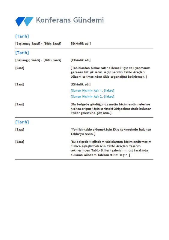 Konferans gündemi vintage floral