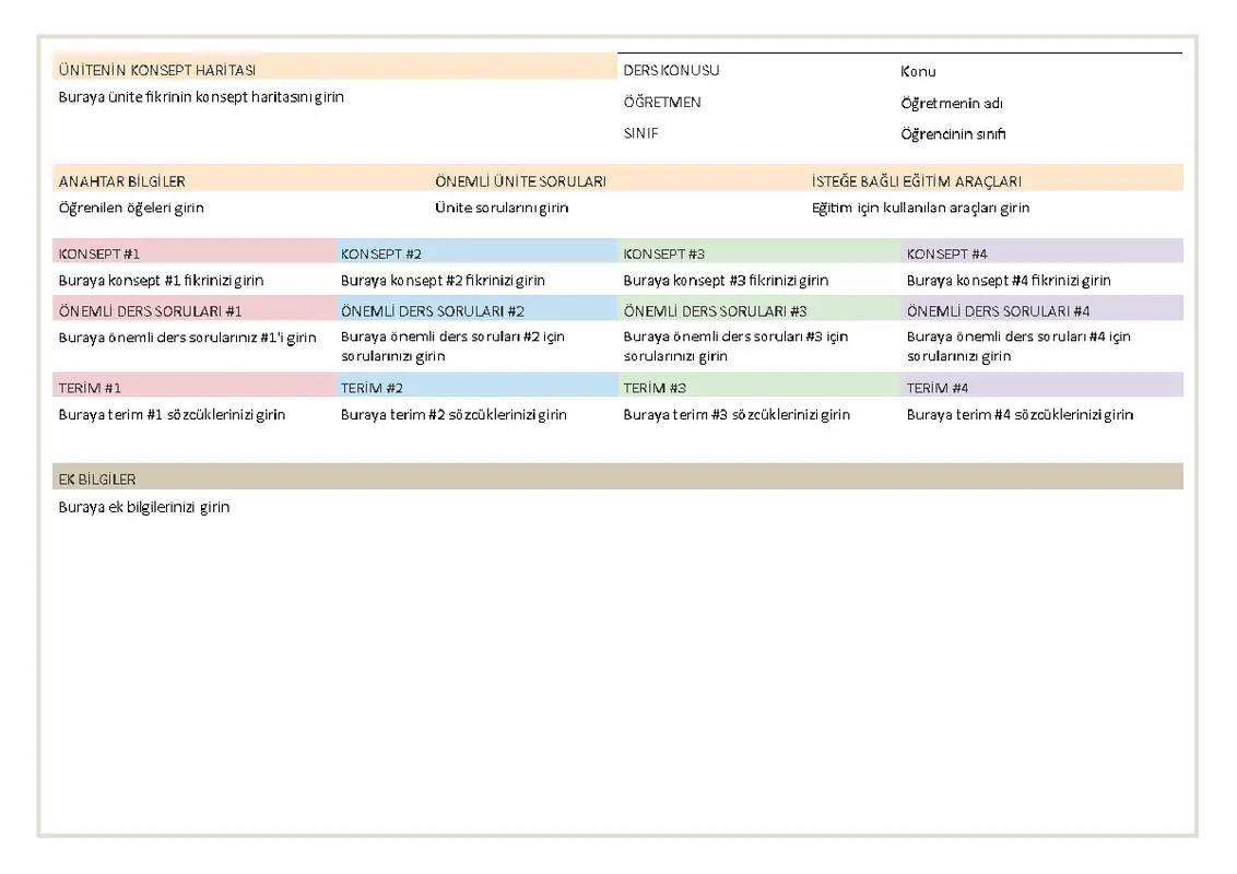 Ders planı modern simple
