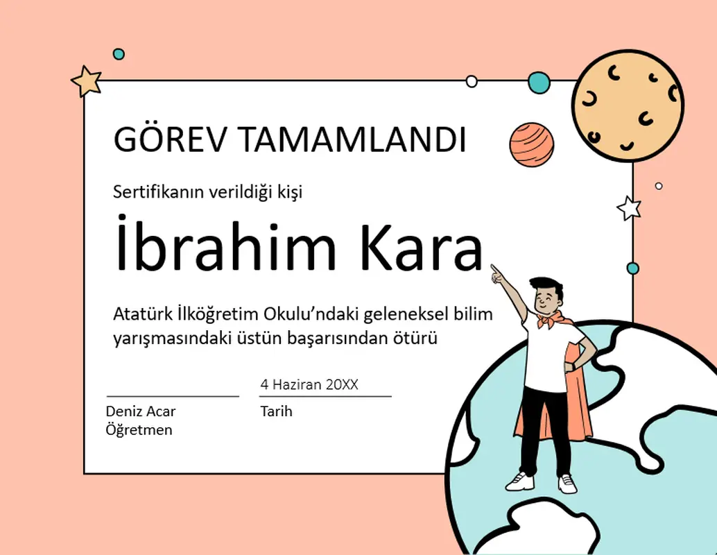 Başarı sertifikası whimsical-color-block