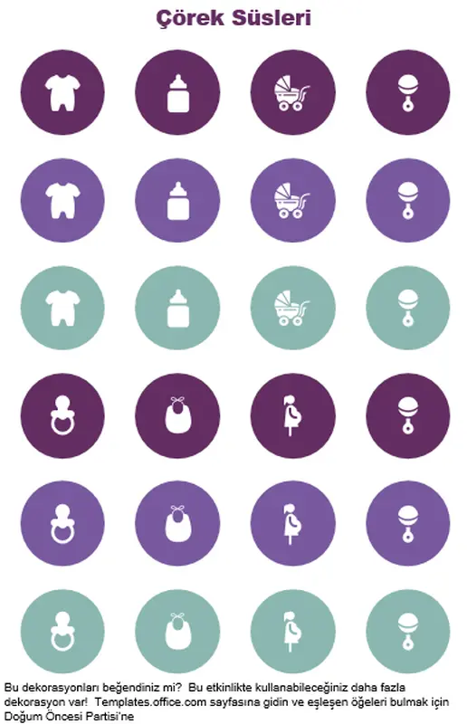 Doğum öncesi partisi mini kek süslemeleri