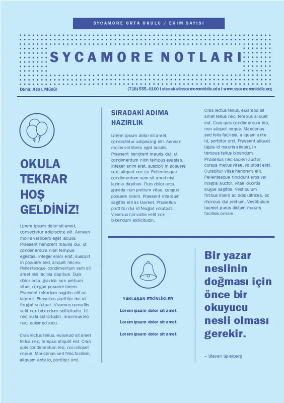 Okula dönüş bülteni