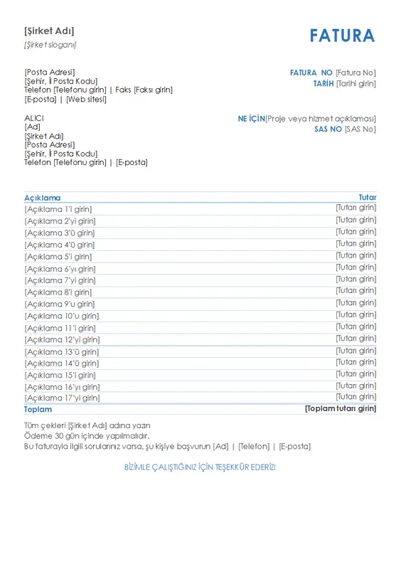 Hizmet faturası modern-simple