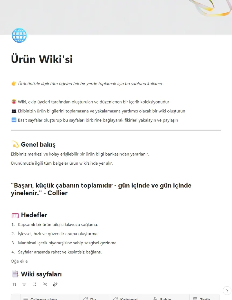 Ürün Wiki'si