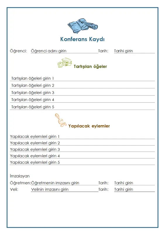 Öğretmen-veli toplantısı kaydı