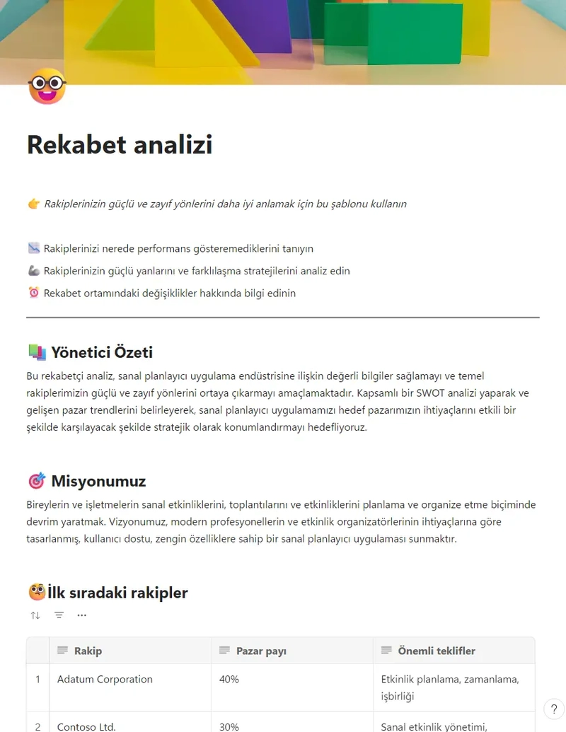 Rekabet analizi