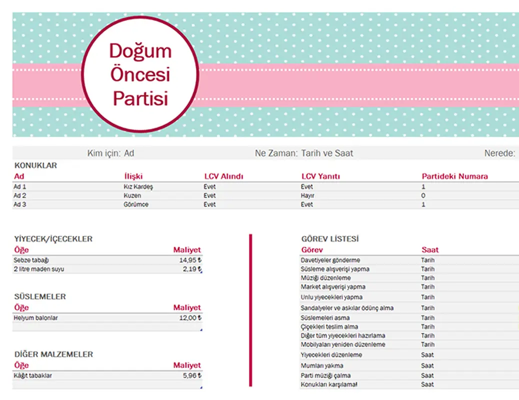 Doğum öncesi partisi planlayıcı