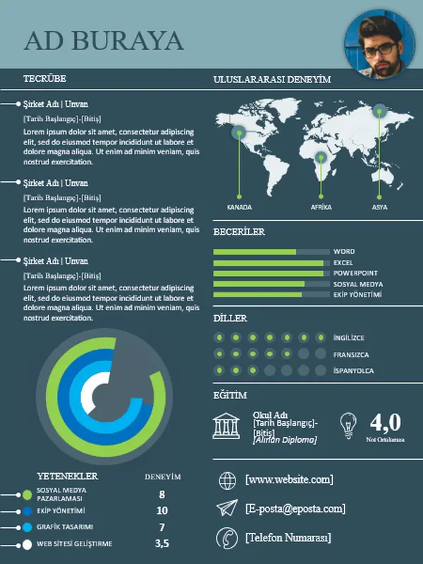 Uluslararası bilgilendirici öz geçmiş modern simple