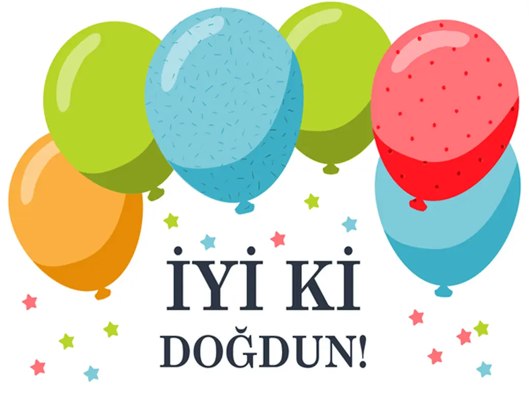 Balonlar doğum günü kartı