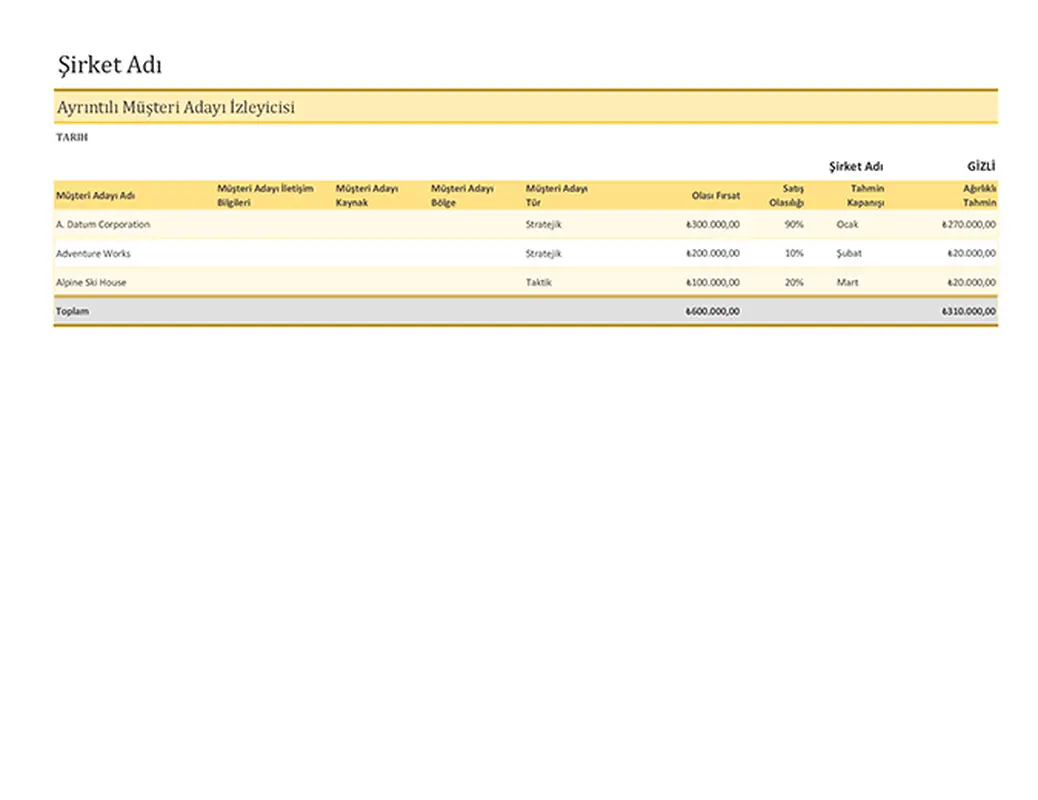 Satış fırsatları izleyicisi modern simple