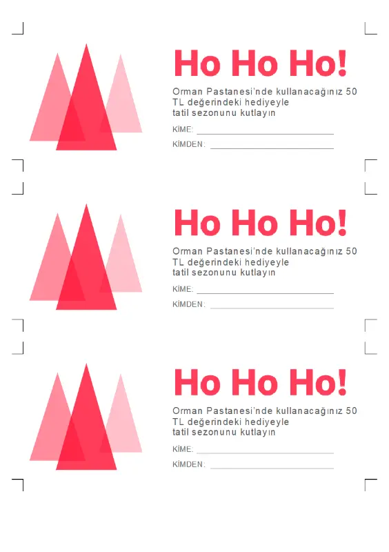 Ho Ho Ho! tatil hediyesi kuponları  pink modern-simple