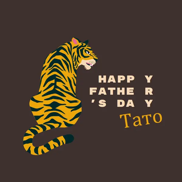 З Днем батька, тато brown whimsical-color-block