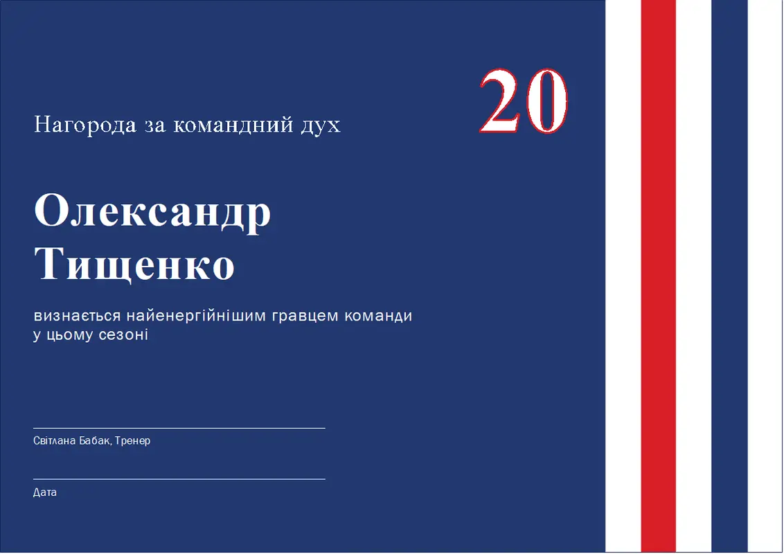 НАГОРОДА ЗА КОМАНДНИЙ ДУХ modern-color-block