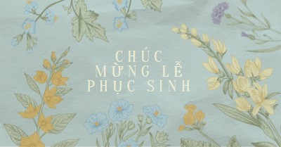 Điều ước Phục sinh blue vintage-botanical