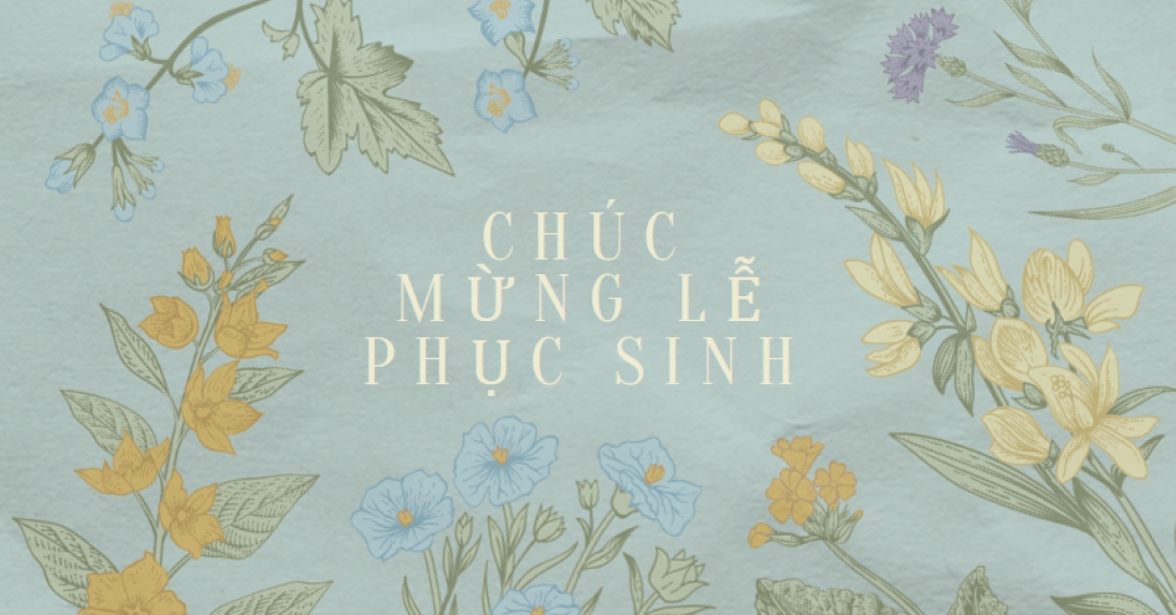 Điều ước Phục sinh blue vintage-botanical