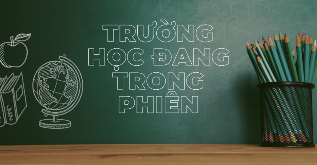 Trường học đang trong phiên green modern-simple