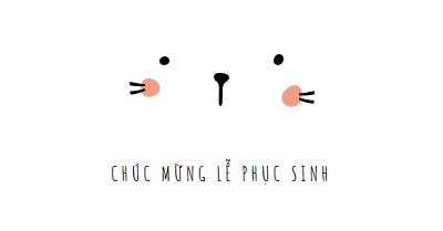 Chúc mừng Lễ Phục Sinh, chú thỏ white whimsical-line