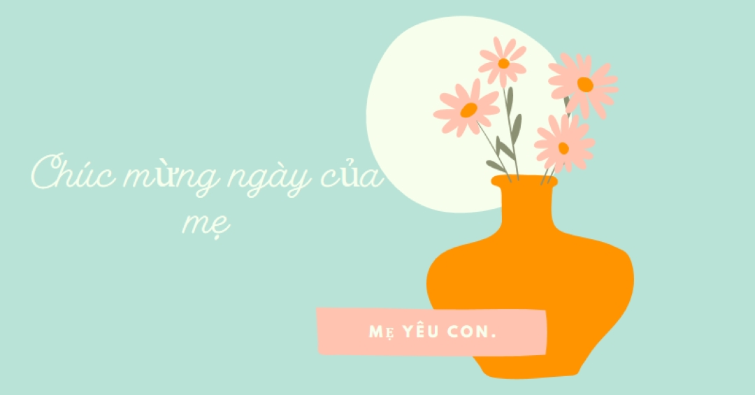 Mẹ yêu con blue whimsical-line