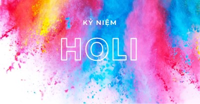 Chúc mừng Holi white modern-bold