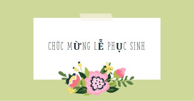 Hoa Phục Sinh green whimsical-line