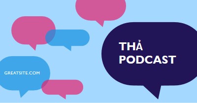 Thả podcast ngay bây giờ blue modern-color-block