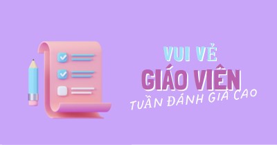 Tuần lễ Đánh giá cao giáo viên purple whimsical-color-block