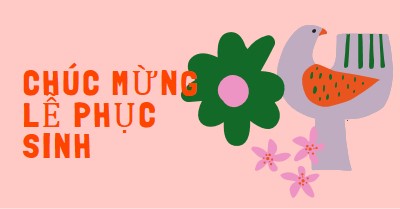 Chúc mừng Lễ phục sinh pink whimsical-color-block