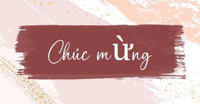 Chúc mừng đơn giản pink organic-simple