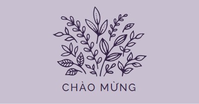 Xin chào purple whimsical-line