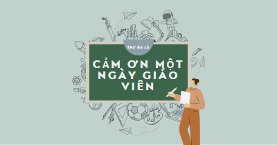 Cảm ơn các giáo viên green modern-color-block