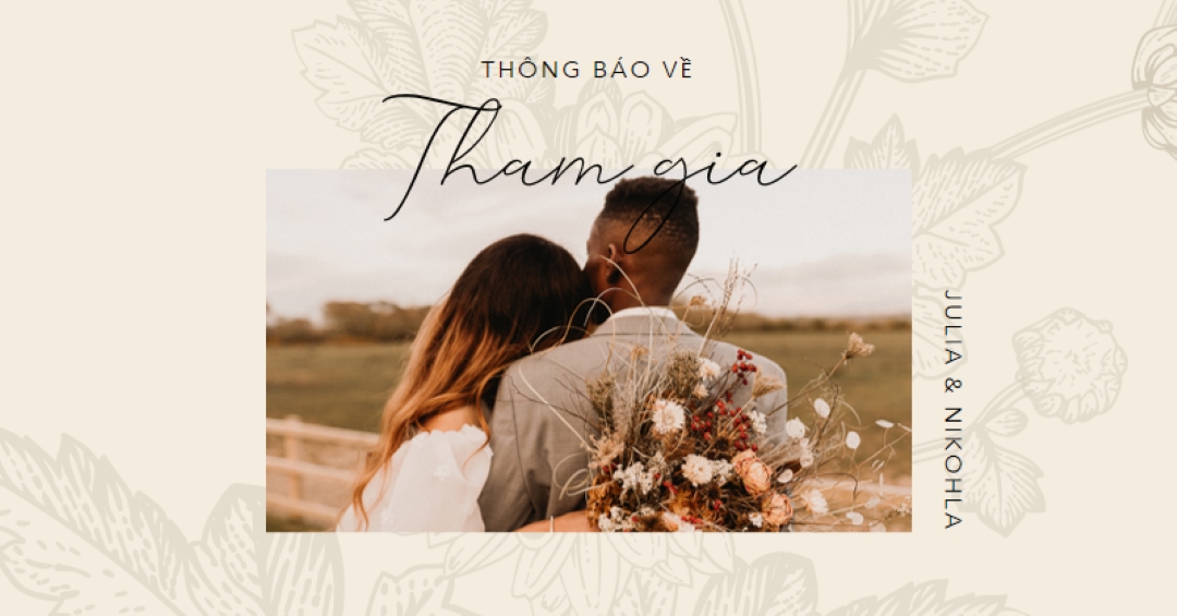 Thông báo về sự tham gia white vintage-botanical