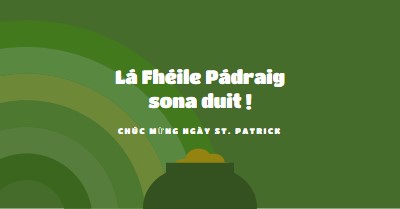 Chúc mừng ngày St. Patrick green vintage-retro