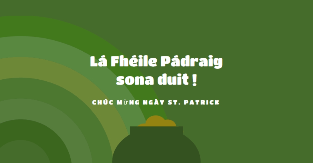 Chúc mừng ngày St. Patrick green vintage-retro