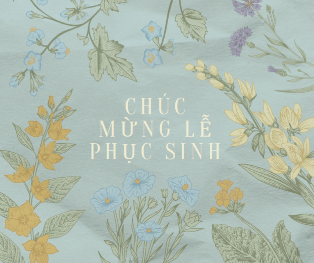 Điều ước Phục sinh blue vintage-botanical