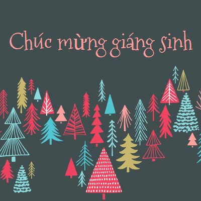 Chúc mừng giáng sinh green whimsical-line