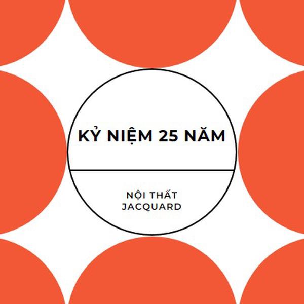 Kỷ niệm 25 năm orange modern-geometric-&-linear