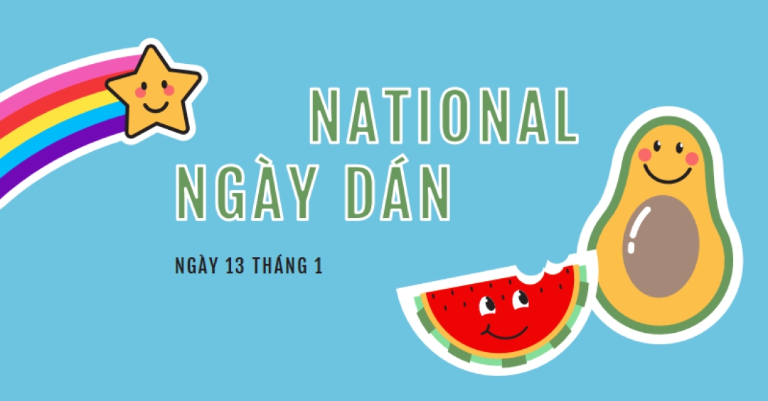 Chúc mừng Ngày Quốc Gia Sticker blue whimsical-color-block