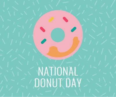 Yum it's National Donut Day blue modern-simple