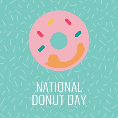 Yum it's National Donut Day blue modern-simple