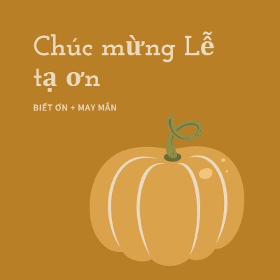 Biết ơn và may mắn brown whimsical-line