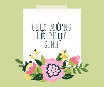 Hoa Phục Sinh green whimsical-line