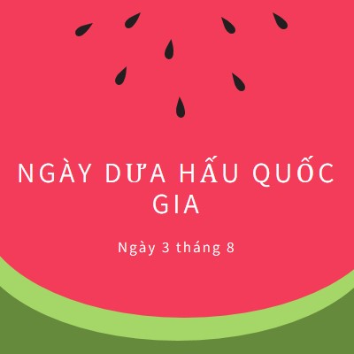 Ngày Dưa hấu Quốc gia pink modern-simple